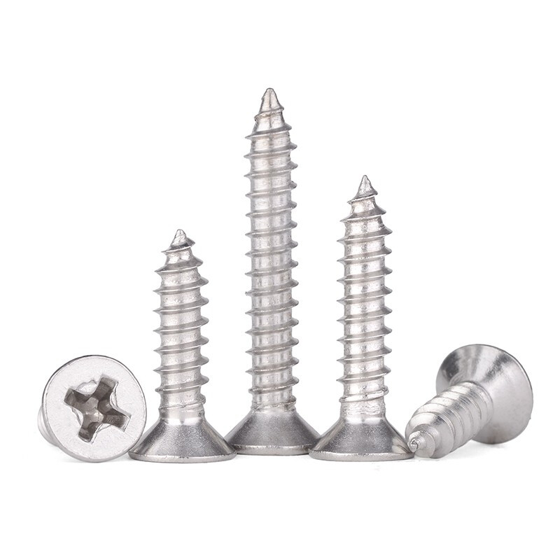 Jinggong M1-M2.6 304 stainless steel countersunk head self-tapping screws mini self-tapping screws electronic wood screws M2.2*6 (200 pieces)