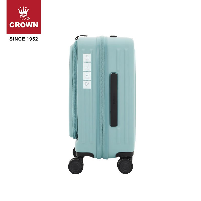 CROWN multifunctional front-opening side-opening zipper suitcase travel suitcase trolley suitcase with 15% expansion capacity 5020 sapphire color expandable 20 inches front opening cover can be boarded