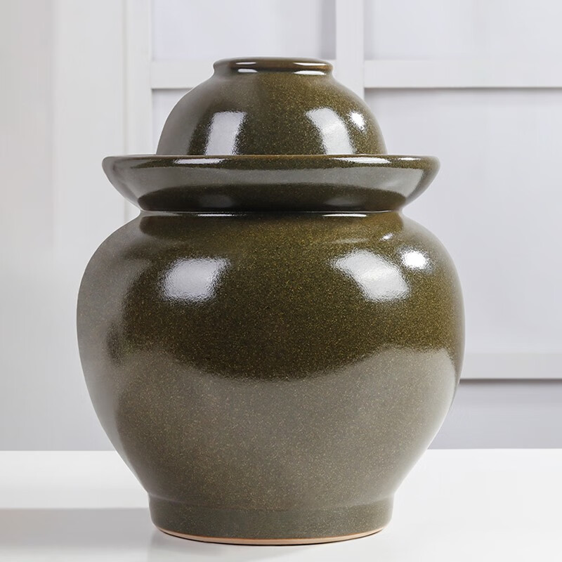 Gantu Gongfang Jingdezhen ceramic pickle jar double-cover jar pickled pickled vegetables submerged pickled egg jar household pickled pepper jar 10 pounds