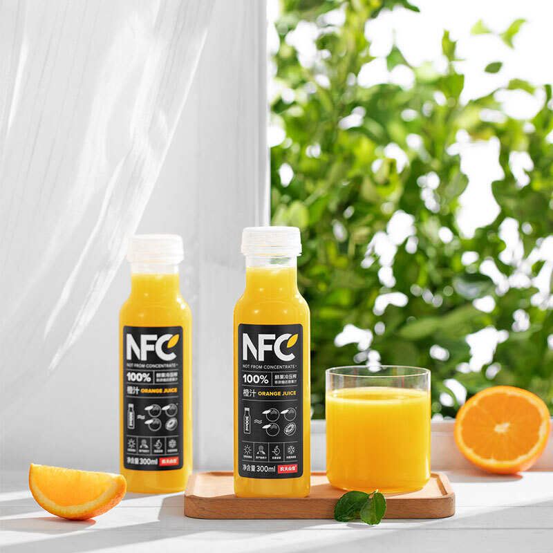 Nongfu Spring 100% pure juice NFC orange juice 300ml*24 bottles of fresh fruit cold pressed 0 additive beverage New Year gift box