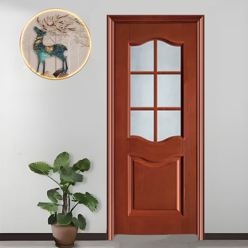 Oak solid wood door bedroom door walnut wood door interior door painted door new Chinese style room set door customization rubber wood solid wood painted door 2 styles