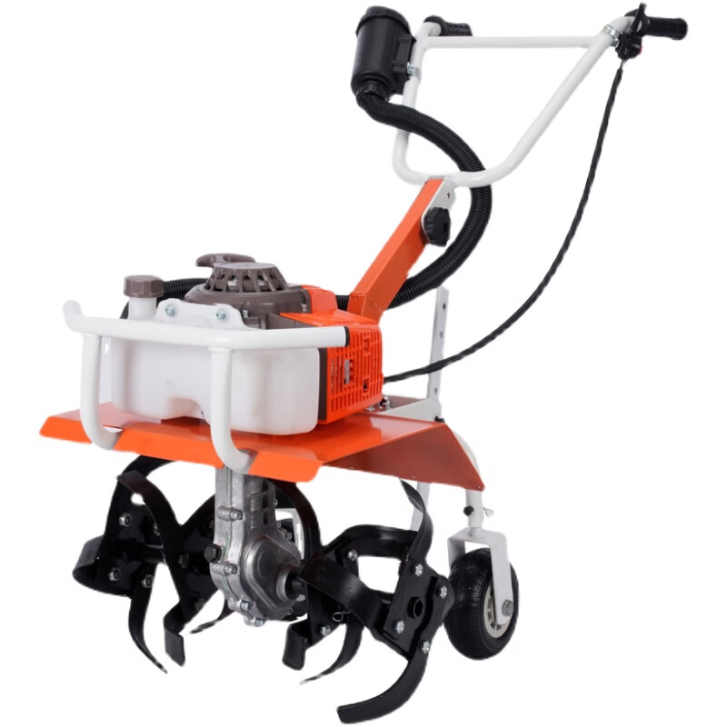 Micro tillage machine, small agricultural gasoline rotary tillage machine, household weeding, furrowing, plowing, plowing and soil loosening artifact, 2-stroke micro tillage machine, 6 horsepower + soil loosening wheel