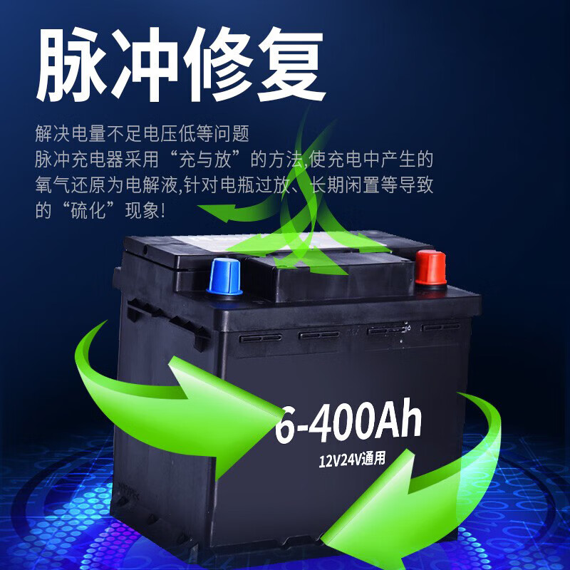 Xiaonengren car battery charger fully automatic repair intelligent digital display 12V24V universal pure copper car and truck charging luxury version fast charge upgraded pure copper 600W