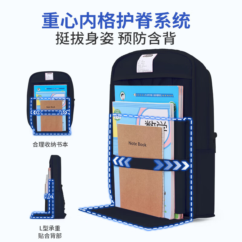 Dr. Jiang (DR KONG) spine protection and load-reducing schoolbag boys junior high school students 6th grade middle school students lightweight large-capacity backpack high school students backpack