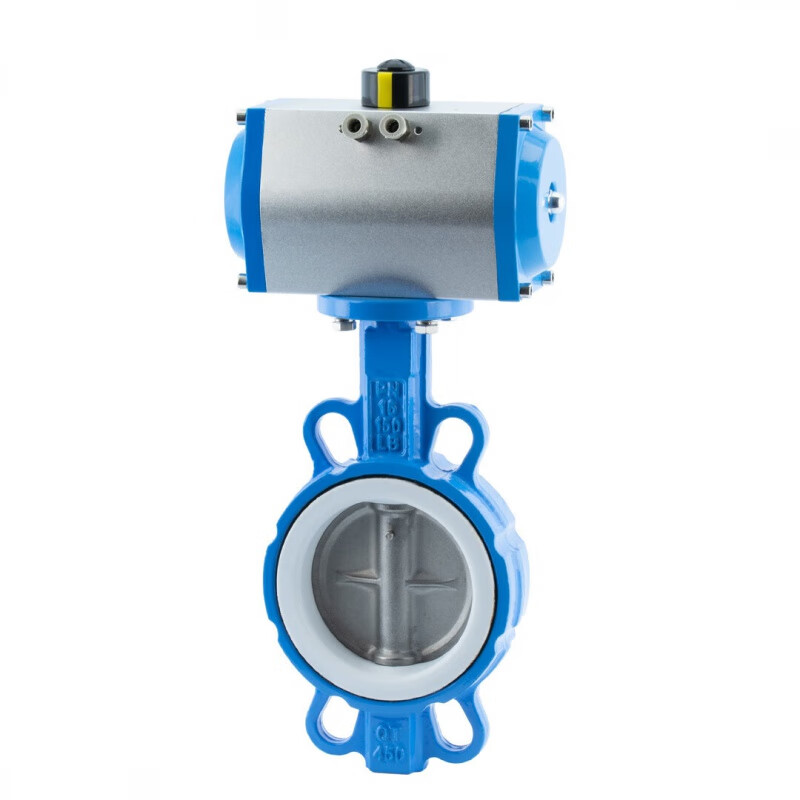 Nanvalve D671F-16QB3 GT pneumatic PTFE butterfly valve stainless steel ball ink body soft seal clamp butterfly valve DN65