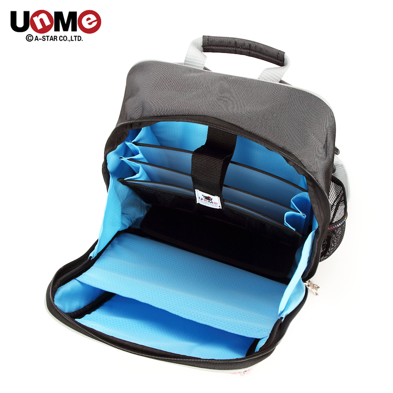 UnMe Taiwan unme primary school boy and girl first grade school bag male 1-3-6 light waterproof children's backpack gift school bag 3212 red grid 1-3 grade small pendant + waist buckle
