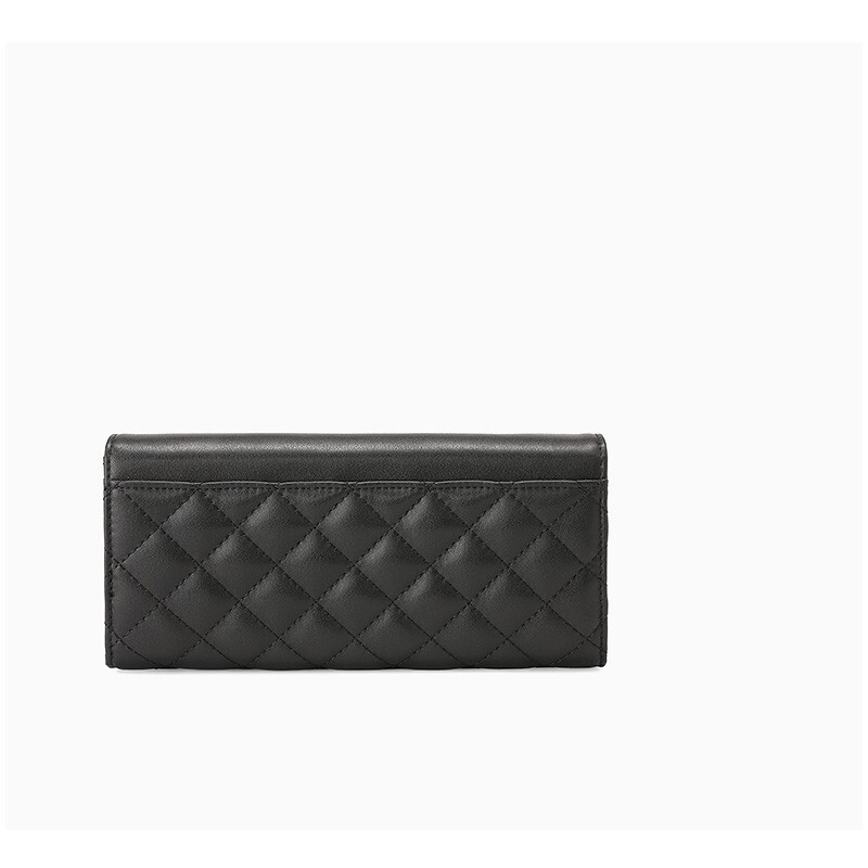 Scarecrow wallet women's long genuine leather women's clutch new diamond buckle 30% off women's wallet 14 card slots first layer cowhide black long