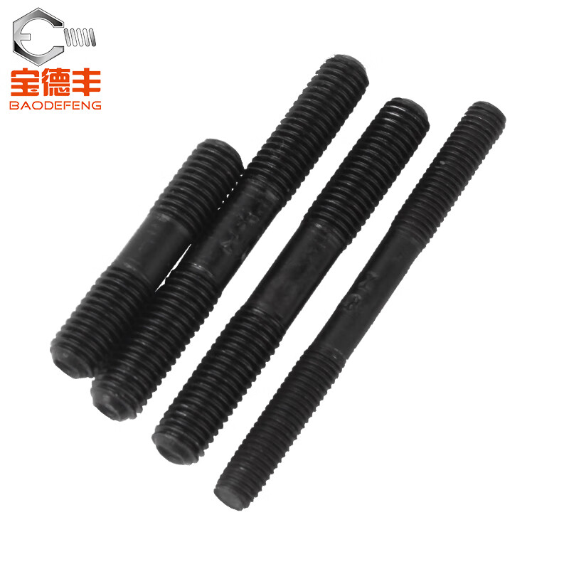 Baodefeng grade 8.8 blackened double-head screws stud bolts GB901 double-head studs high-strength screws M30*130 (2 pieces)