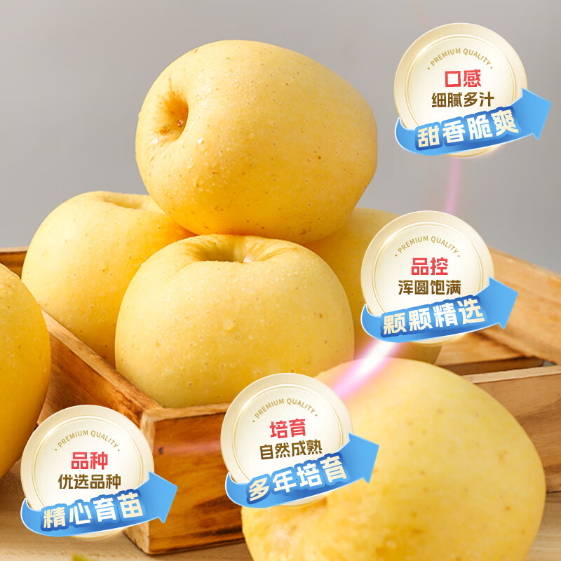 Joy Tree Shandong Golden Venus Apple Freckled Apple 3kg 8-10 pieces gift box fresh fruit