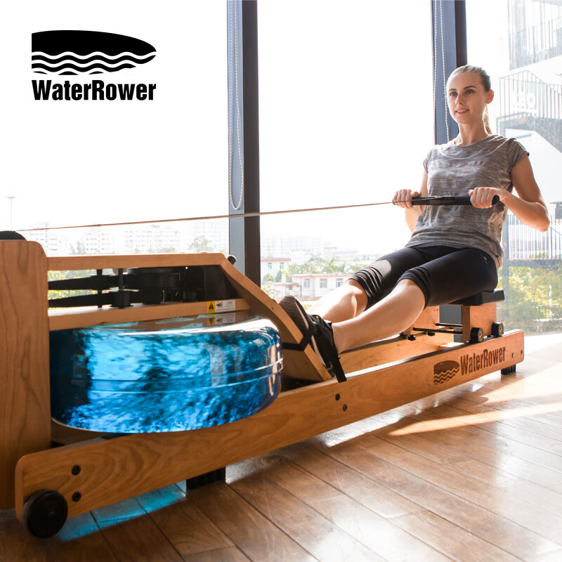 WaterRower original imported rowing machine water resistance rowing machine home aerobic fitness equipment double-track solid wood imported Jingzhi model cherry wood with LOGO Jingzhi model