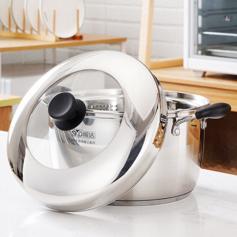 Shunda (SND) 304 stainless steel thickened double bottom Japanese steamer single layer multi-purpose soup pot steamer rice pot open flame induction cooker universal 1 layer 24cm