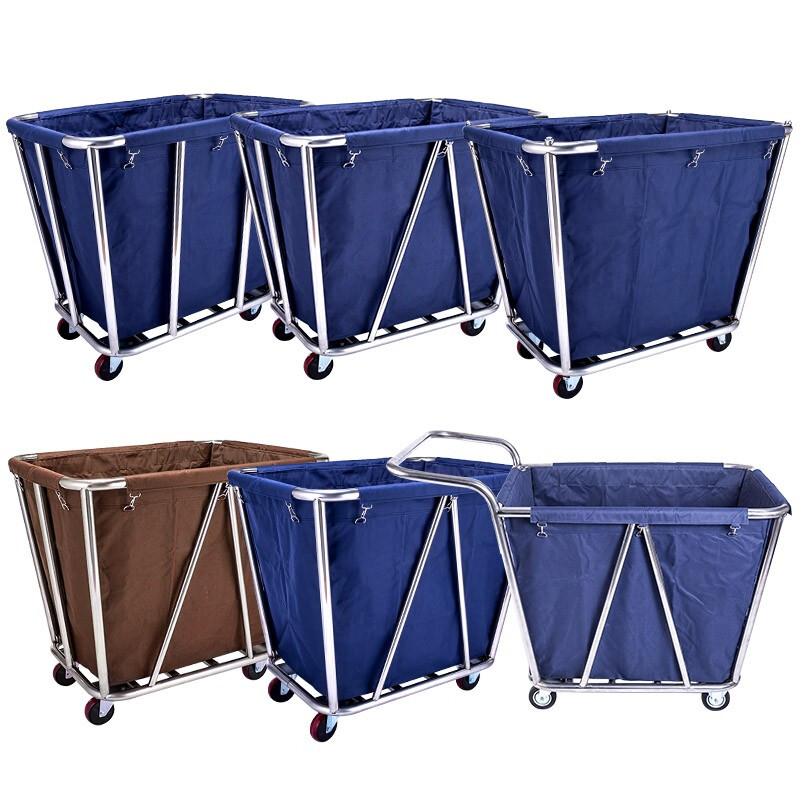 Xiangxia thickened stainless steel linen storage truck guest room hotel hotel laundry room service truck recycling truck classified linen truck (disassembly model)