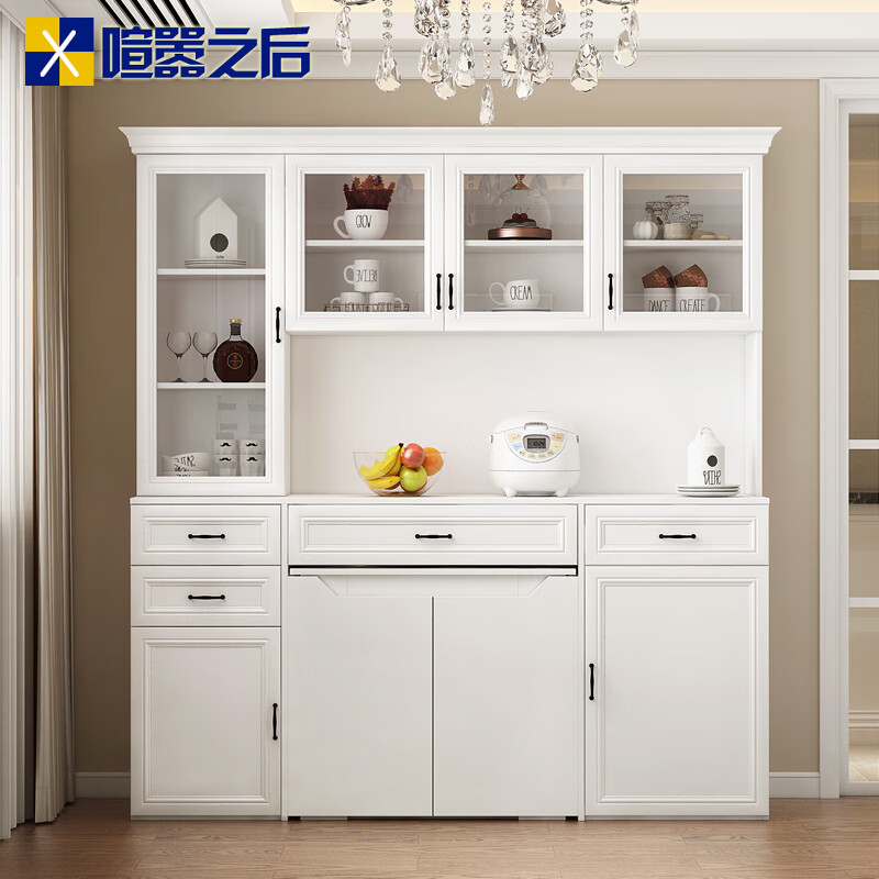 After the Hustle Simple Sideboard Folding Dining Table Combination Integrated Kitchen Shrinking Dining Table Restaurant Shelf High Cabinet Customization Style 3 1450*470*960