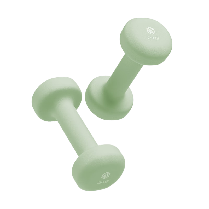 Made in Tokyo, colored plastic-impregnated dumbbells, small dumbbells for men, women, and children, pure iron fitness equipment, 2KG, two packs