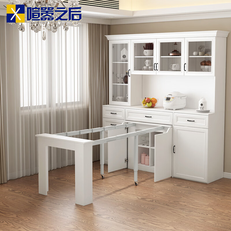 After the Hustle Simple Sideboard Folding Dining Table Combination Integrated Kitchen Shrinking Dining Table Restaurant Shelf High Cabinet Customization Style 3 1450*470*960