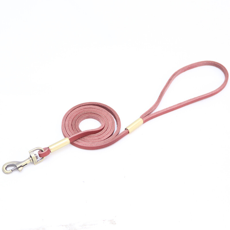 Petlimit dog rope chain, dog leash, small, medium and large dog p rope, pet supplies, anti-breakaway dog cowhide leash, black, width 0.6cm, length 129cm