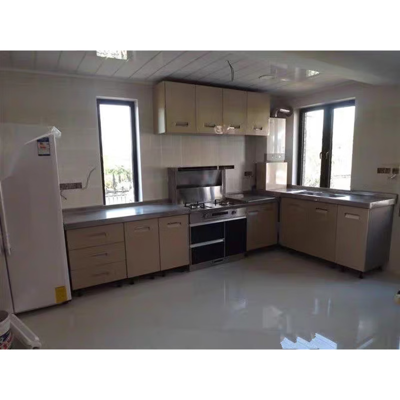 Jiang Zhi'ai Shanghai stainless steel integrated cabinet high quality customized kitchen renovation kitchen cabinet antibacterial countertop customization 304 stainless steel integrated cabinet lower cabinet honeycomb aluminum plate