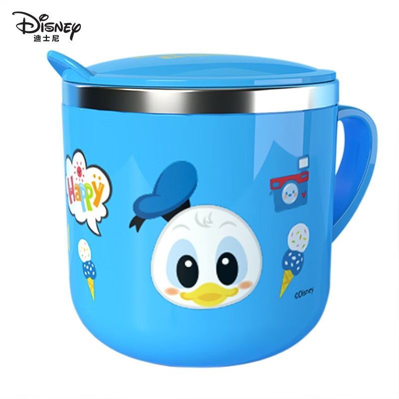 Disney Milk Cup Children's Direct Drinking Milk Cup 316 Stainless Steel Food Grade Children's Drinking Cup Steel Seal Scale 260ml Donald Duck