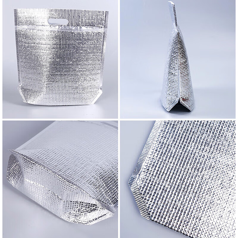 Shabao three-dimensional self-sealing aluminum foil thermal insulation bag (3 pieces + 6 ice bags) cold, hot and fresh-keeping takeaway bag
