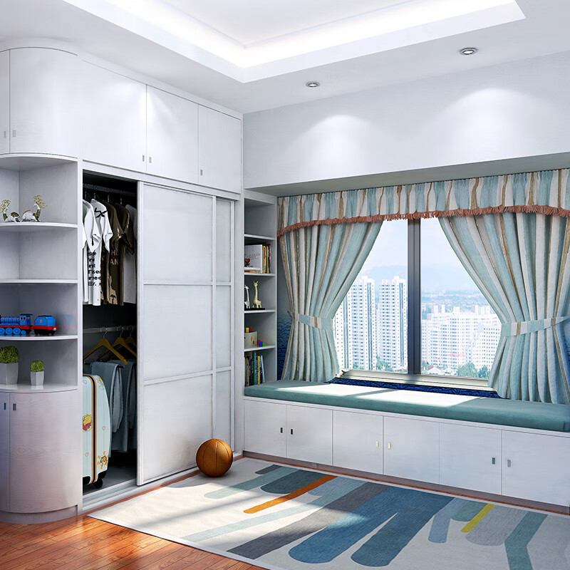 Sofia whole house custom bay window cabinet master bedroom tatami bed Japanese storage bed 1.2 meters 1.5 meters single bed student custom gold