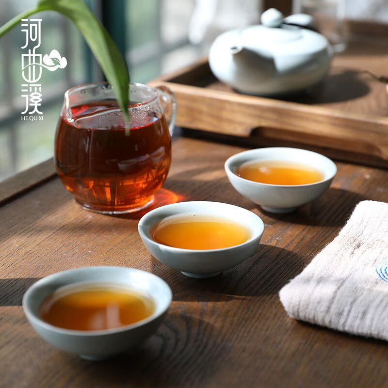 Hequxi (HEQIXI) black tea Hunan Anhua tea specialty lotus scented golden fu 1kg golden flower fu brick tea An tea shop product slim lotus scent 1kg