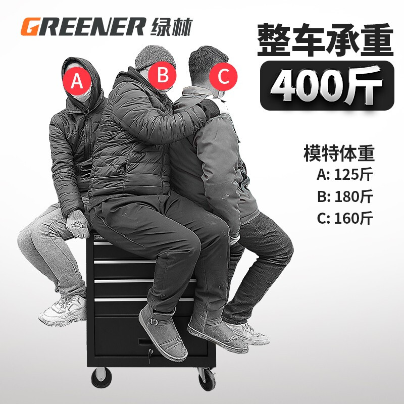 GREENER Mobile Tool Cabinet Tool Trolley Multifunctional Tool Box Auto Repair Hardware Drawer Maintenance Storage Cabinet DA-24 Standard Tool Trolley Green Black