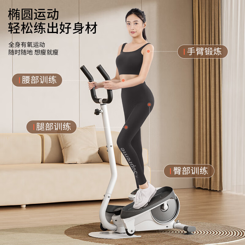 Schneider Elliptical Machine Home Stepper Mini Elliptical Machine Silent Small Abdominal Muscle Weight Loss Fitness Equipment Resistance Adjustable Starry Sky Gray Reinforced Thicker Magnetic Control Silent