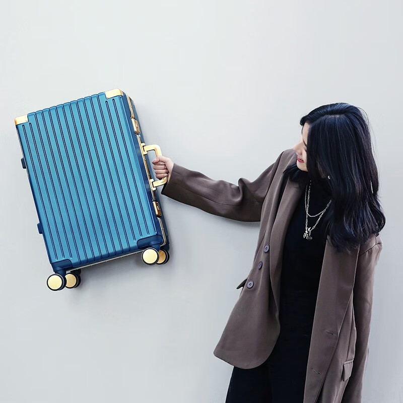 Danny Kangaroo Trolley Case Aluminum Frame Men's and Women's PC Suitcase Universal Wheel Password Box Carry-on Case Phnom Penh Sapphire Blue Buckle 20-inch Carry-on Case