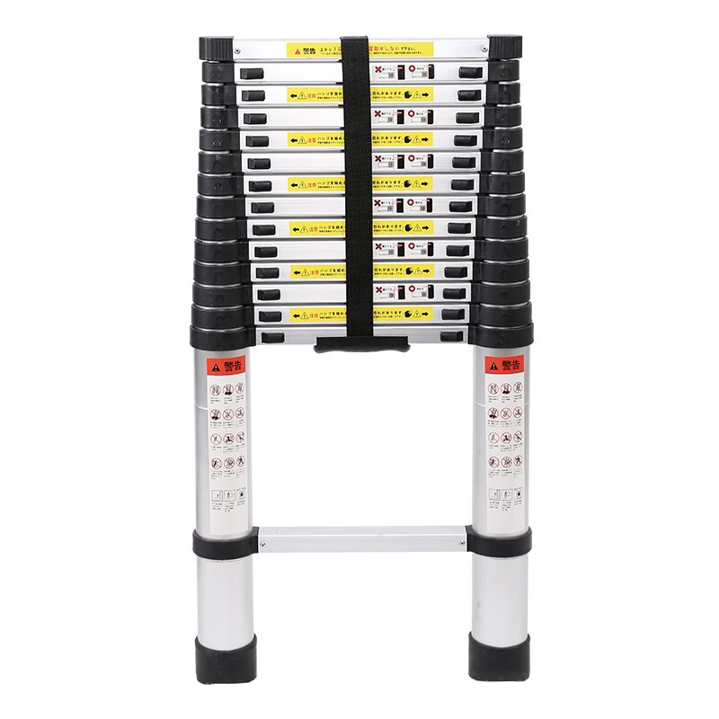 Aluminum alloy ladder thickened straight ladder 4/5/6/7 meters single-sided folding one-sided engineering telescopic ladder (German standard thickened) 8M single-sided telescopic ladder