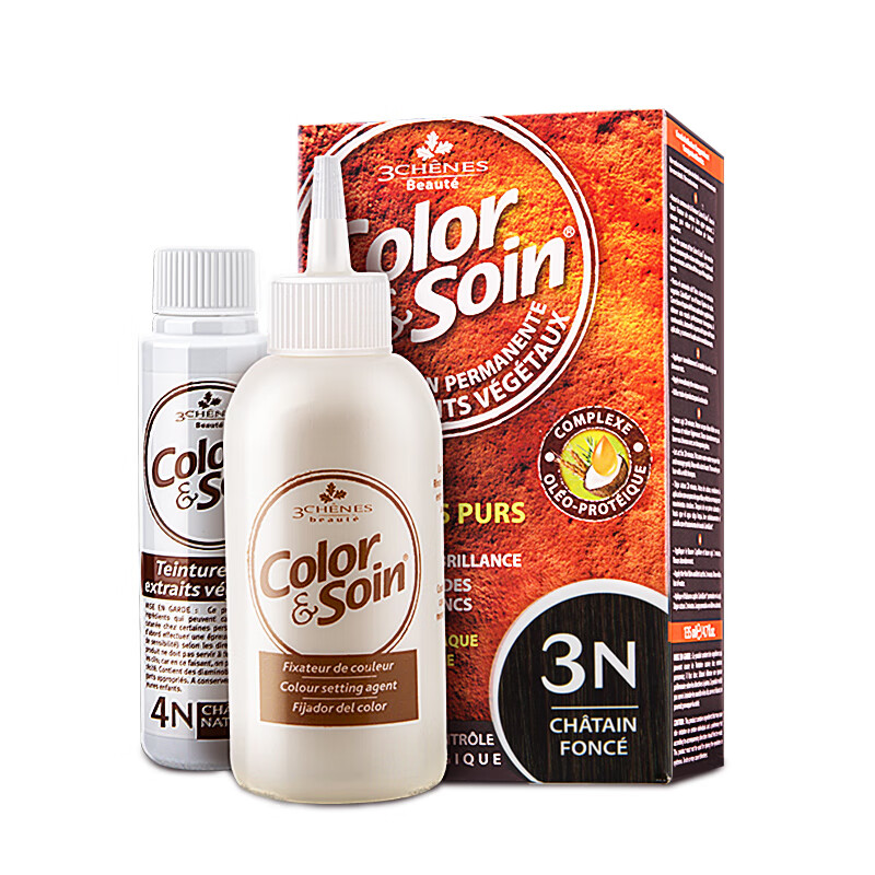 Three Oaks Hair Dye Herbal Herbal Hair Dye Covers Gray Hair. Imported Hair Dye Cream 3N Dark Chestnut 135mL can be used.