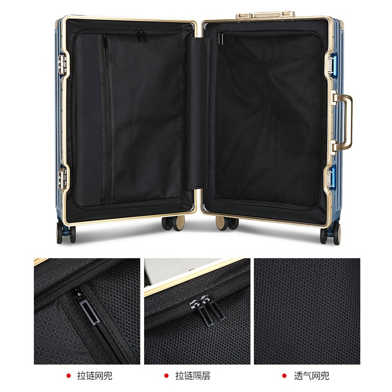 Danny Kangaroo Trolley Case Aluminum Frame Men's and Women's PC Suitcase Universal Wheel Password Box Carry-on Case Phnom Penh Sapphire Blue Buckle 20-inch Carry-on Case