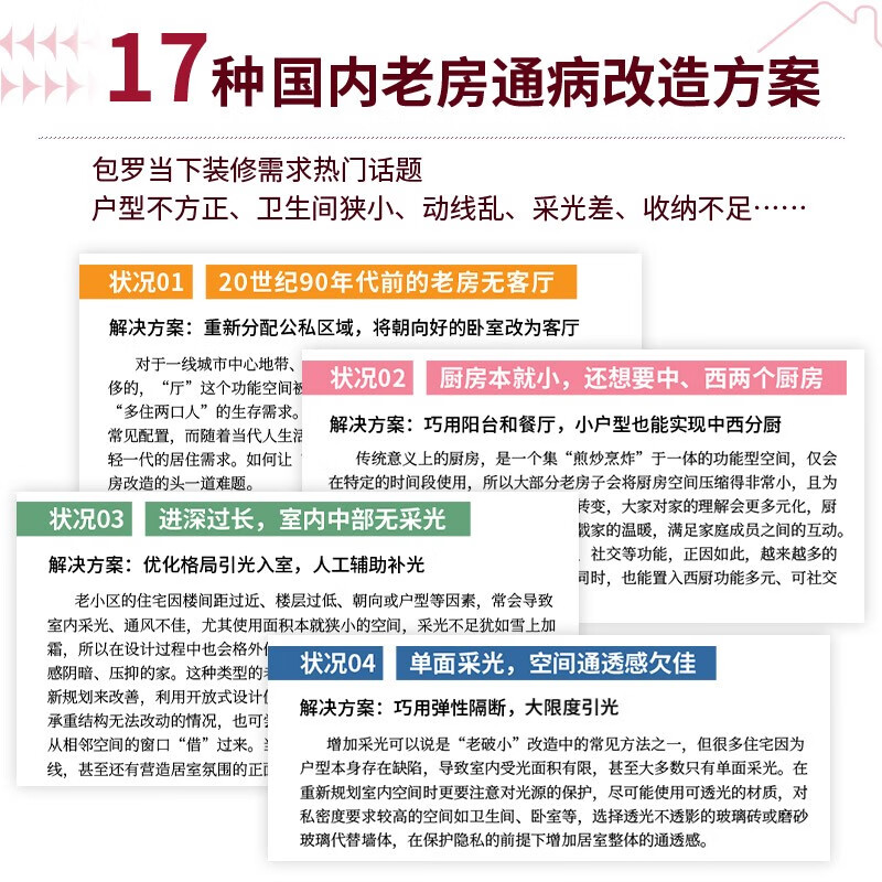 Old house reborn, small home renovation strategy, 45 design examples of old house decoration, second-hand house, old house apartment renovation and storage, small apartment home space design, storage and decoration book