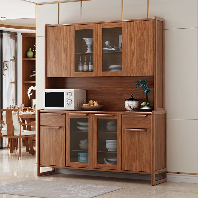 Dynamic solid wood color sideboard modern minimalist wine cabinet storage cabinet multi-functional new Chinese style kitchen storage cabinet Qiancheng A520 length 108 includes installation