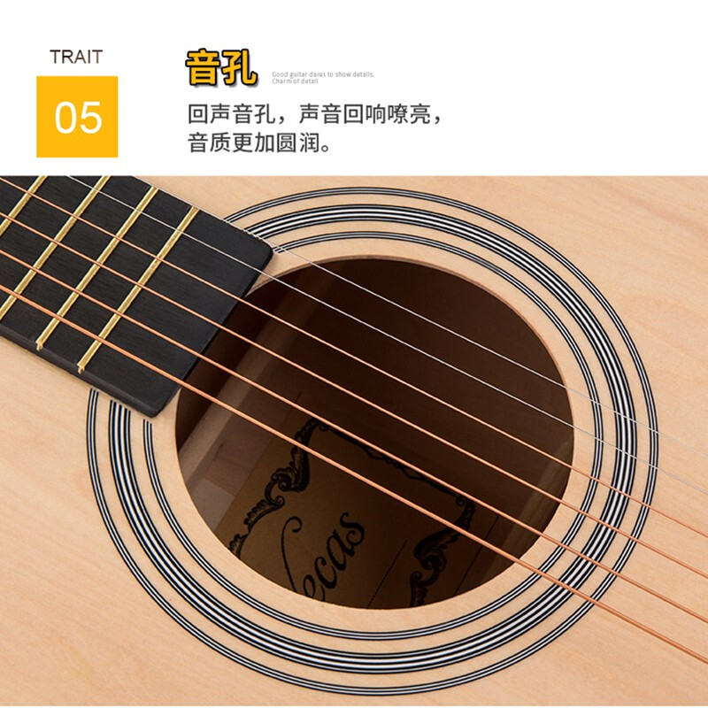 WEIKASI Folk Guitar Beginner Acoustic Guitar Veneer Beginner Entry Practice Guitar Guitar Student Male and Female Instrument 38-inch Blue + Gift Pack Recommended for Beginners