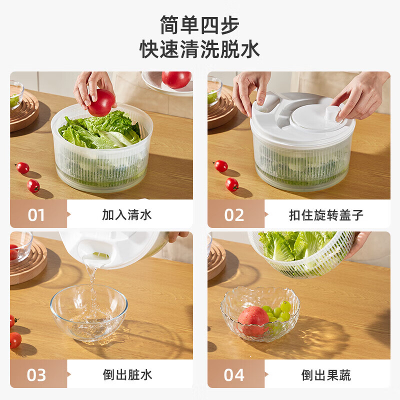 Added vegetable dehydrator, household salad spinner, small manual kitchen sink, fruit draining artifact