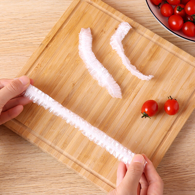 Baijie cling film cover 200 pieces, food grade PE elastic mouth leftovers disposable cling film cover bowl cover universal