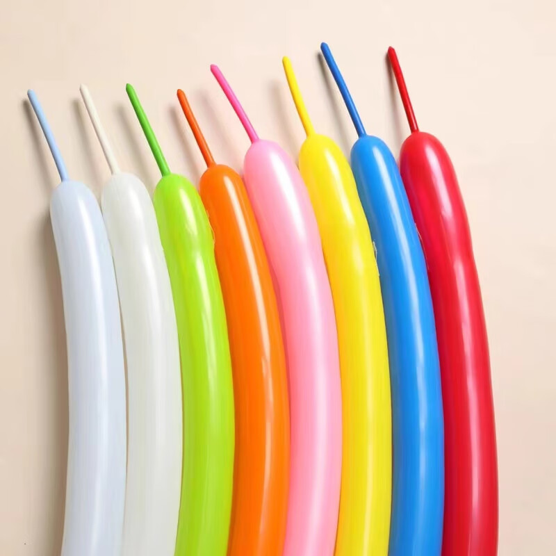 Jingtang long magic balloon holiday decoration children's day creative shape balloon mixed color 100 pieces with inflatable tube