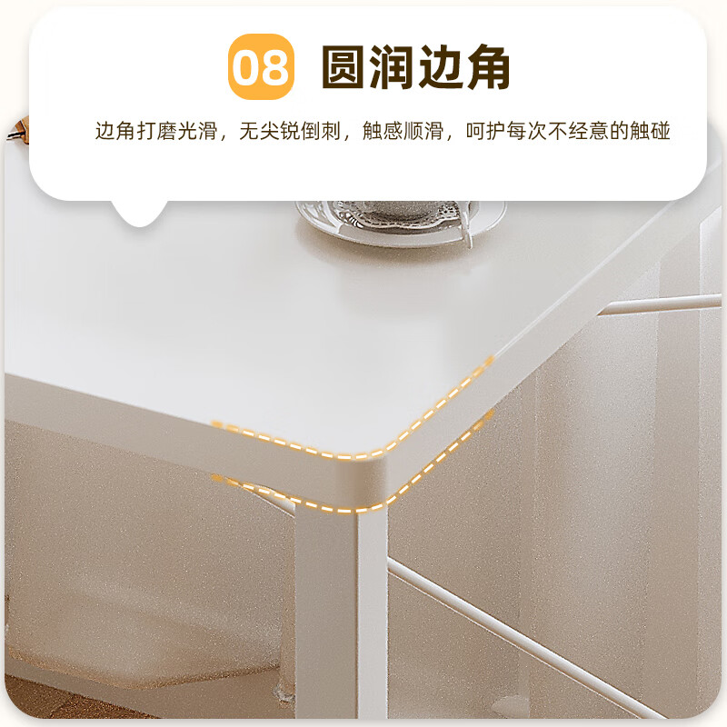 Zhenyan selected computer desk corner desk L-shaped cream style bookshelf integrated table home bedroom student study table simple table left corner-cream white 120*80CM