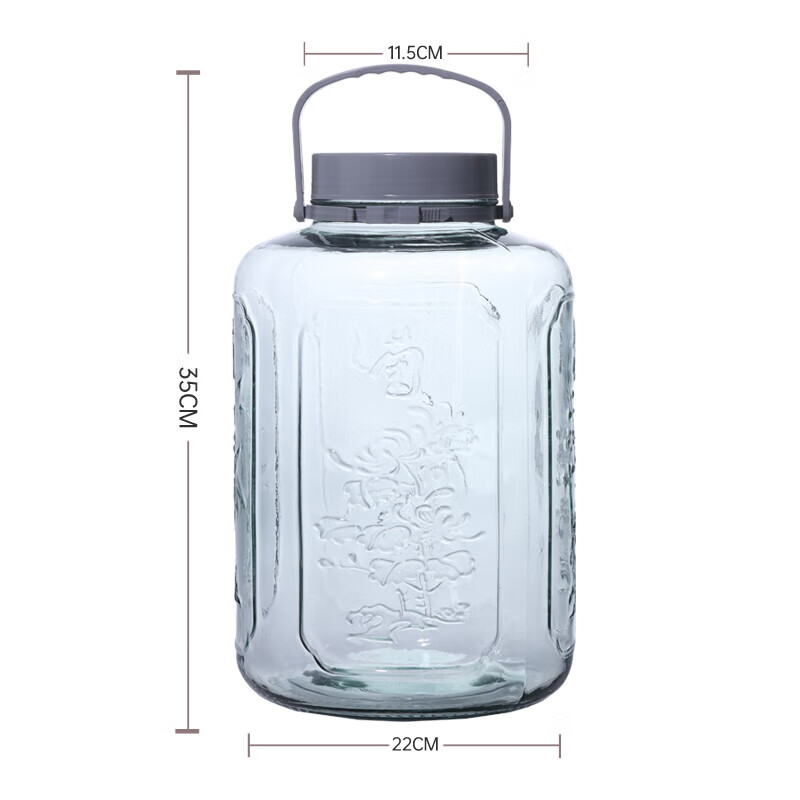 Baijie wine container glass wine bottle wine bottle sealed glass jar wine barrel pickle jar pickle jar 20 catties