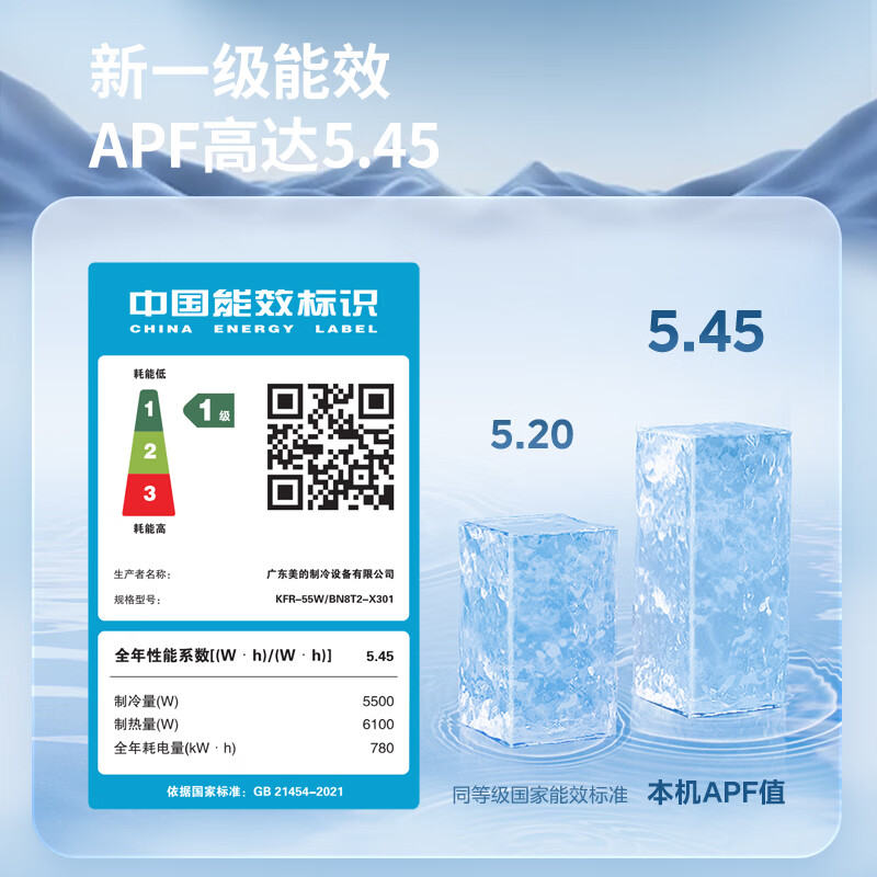 Midea central air conditioner one-to-two household hang-up, new level of energy efficiency DC variable frequency heating and cooling, energy-saving bedroom air conditioner, wall-mounted sub-basic one-to-two hang-up air conditioner, large 2 horses, one-to-two hang up, national supplement, ready for delivery