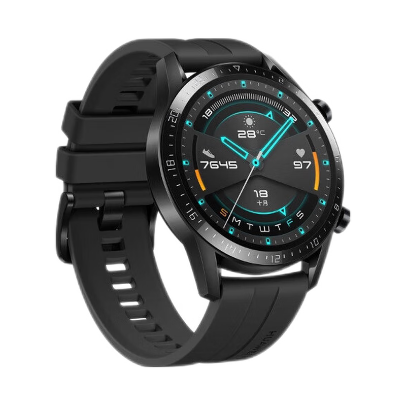 WIKO smart watch watch gt2 sports smart watch 46MM men's waterproof heart rate blood oxygen detection GT2 watch - Obsidian Black 46mm