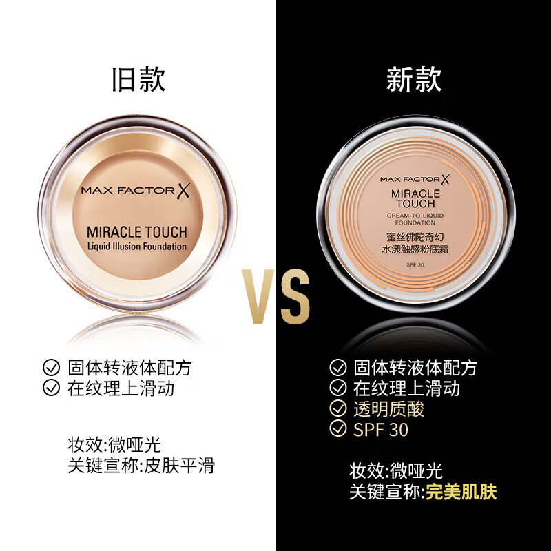 Maxfactor (MAXFACTOR) newly upgraded ice cream foundation cream concealer and oil control No. 45 warm apricot 11.5g*2