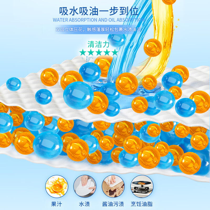 Jierou kitchen tissue paper 200 * 4 packs New Year cleaning water-absorbing oil-absorbing disposable lazy rag large bag hanging type