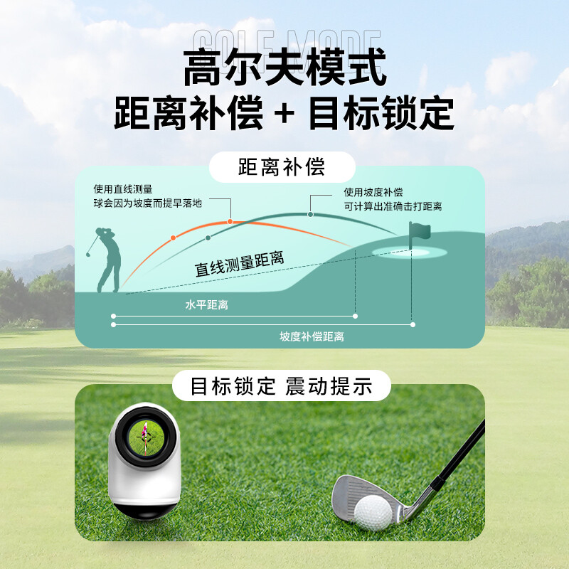 Nohawk rangefinder telescope outdoor golf electronic ruler high-precision outdoor home handheld infrared distance meter NP-1000M lithium battery voice + side screen + golf