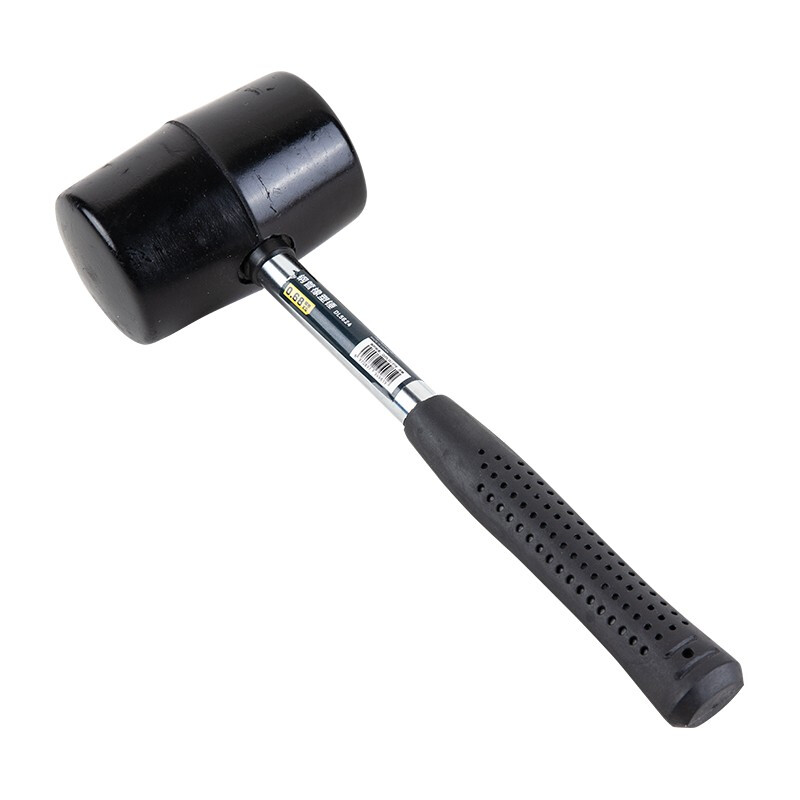 Deli rubber and plastic hammer steel pipe handle rubber hammer installation hammer rubber hammer rubber hammer floor tile plastic hammer 24oz hammer face diameter 66mm DL5624