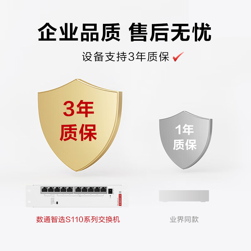 Huawei SOHO 10-port Gigabit switch S110-8P2T-BU power supply monitoring network cable splitter enterprise-grade switch non-network management plug-and-play weak current box gateway