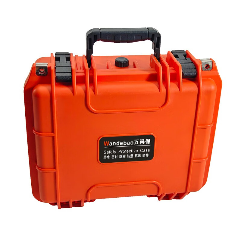 Wonderbao plastic equipment box hardware tool box instrument instrument box transport box shockproof waterproof safety anti-fall box PW-3 black empty box + 1 set of sponge + 1 combination lock