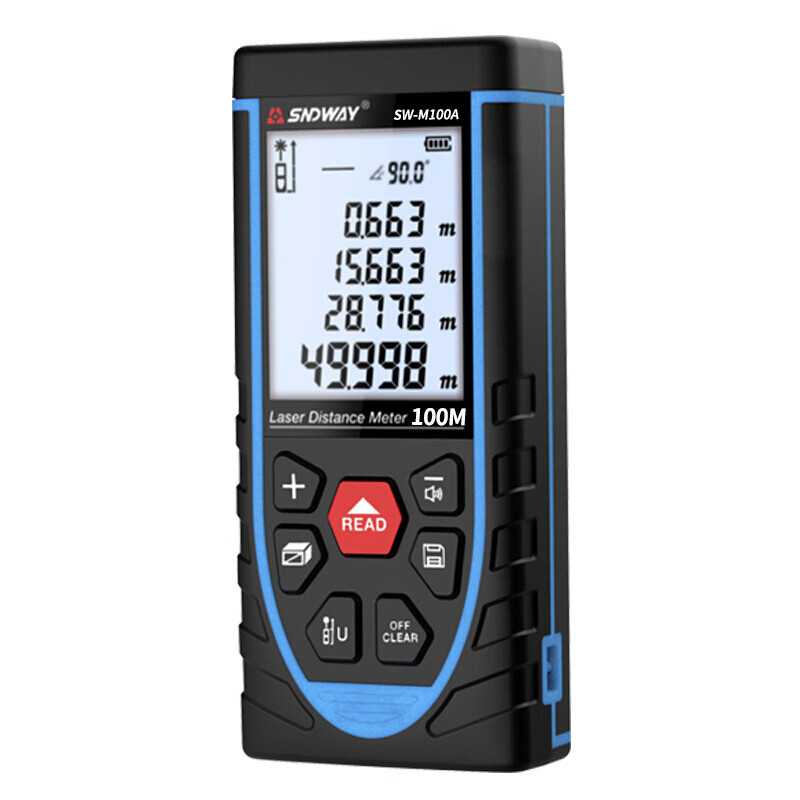 Shendawei laser rangefinder high-precision handheld infrared measuring ruler red light electronic ruler outdoor rangefinder measuring instrument lithium battery voice broadcast 50 meters SW-M50A