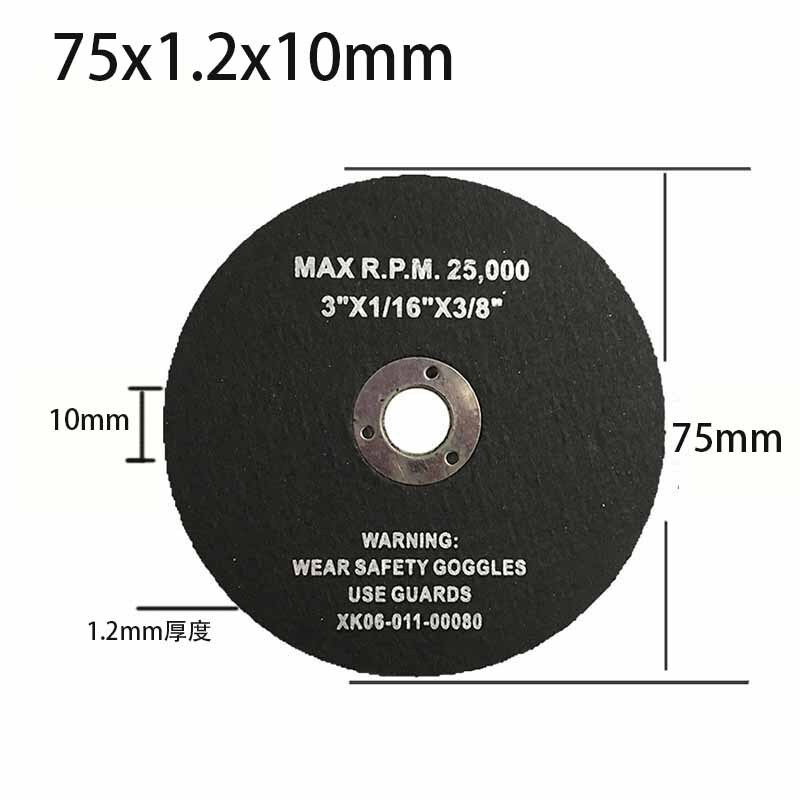 Yunqige customized angle grinder polishing disc 3-inch saw blade small angle grinder slice resin metal stainless steel grinding wheel cutting disc 75x12x10mm 500 pieces