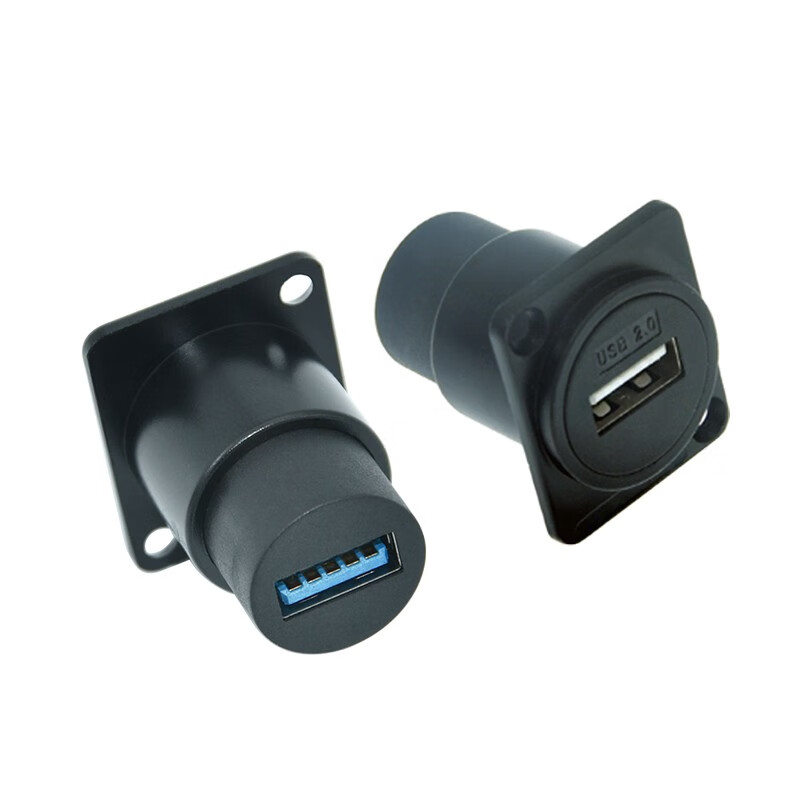 Bohai USB3.0 female socket can fix the adapter industrial panel module flange installation Type-C socket DP\/HDMI straight-through extension connector HDMI socket black straight-through